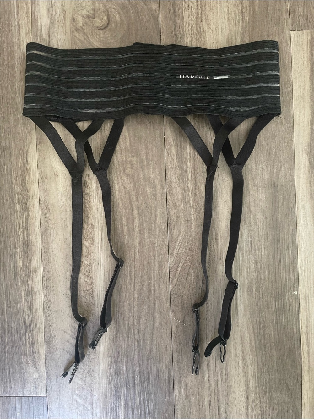 Black Striped Garter Belt